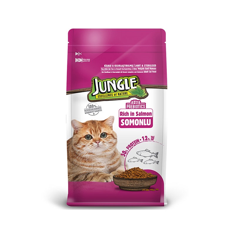 Jungle Adult Dry Cat Food Rich In Salmon Flavor