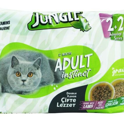 Jungle Adult Pouch 4pc Combo Chicken & Lamb 4×100gm