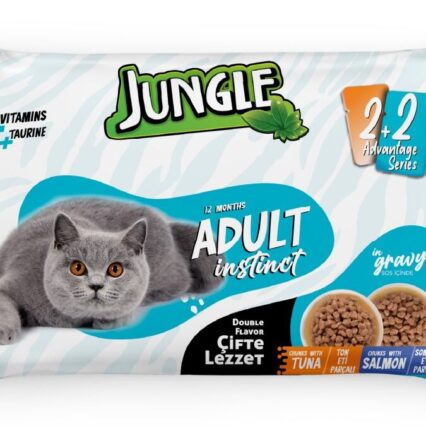 Jungle Adult Pouch 4pc Combo Tuna & Salmon 4×100gm