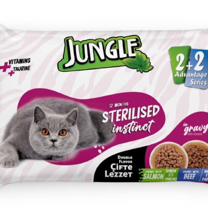 Jungle Adult Pouch 4pc Combo Salmon & Beef 4×100gm