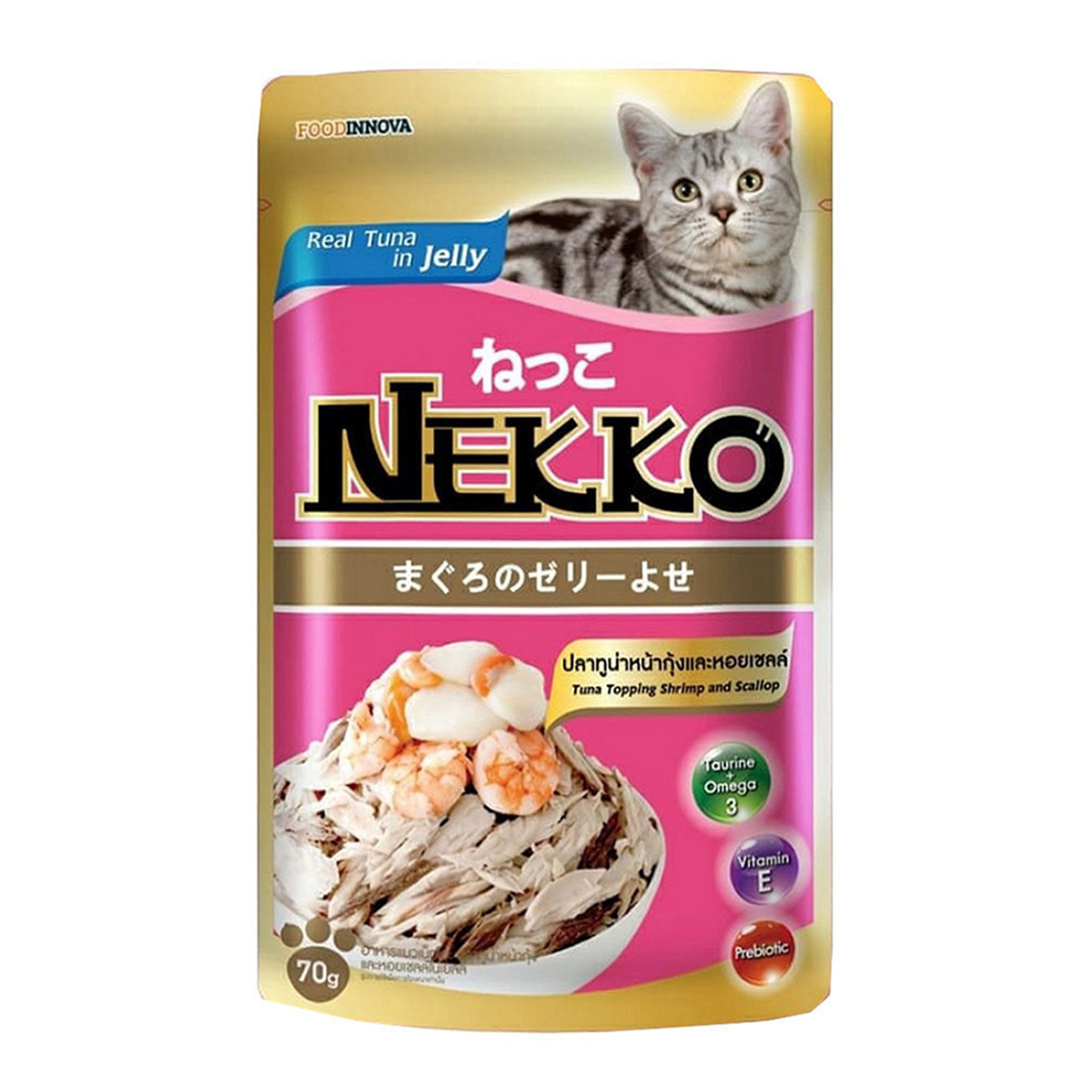 Nekko Cat Food Pouch Tuna Topping Shrimp & Scallop
