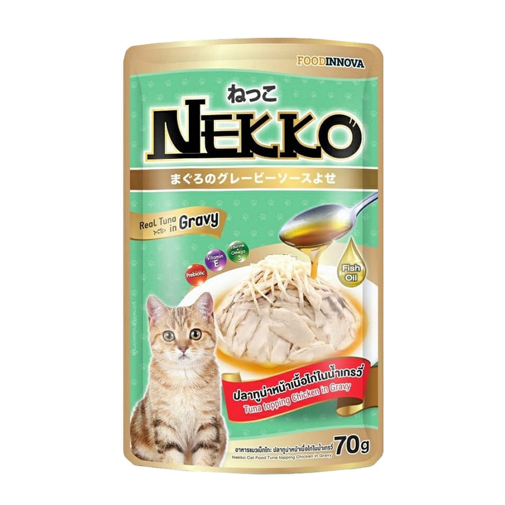 Nekko Cat Food Pouch Tuna Topping Chicken In Gravy