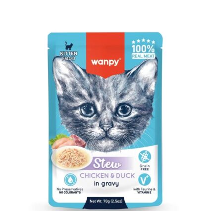 Wanpy Stew Kitten Pouch Chicken & Duck In Gravy