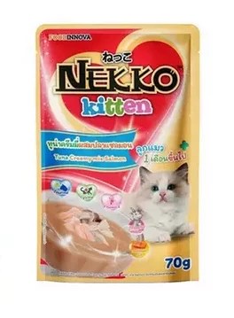 Nekko Kitten Cat Food Tuna Creamy Mix Salmon