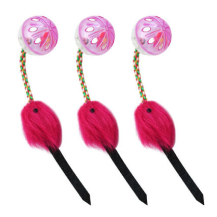 Cat Toy Ball Plush Tail Dreadfuls Chasing 3Pcs