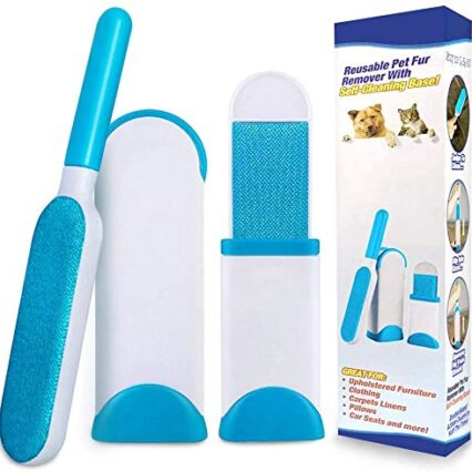 Reusable Pet Fur Remover With Self Cleaning Base