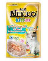Nekko Kitten Cat Food Tuna Topping Salmon In Gravy