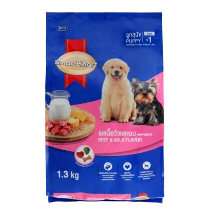 SmartHeart Puppy Dog Food Beef & Milk Flavor