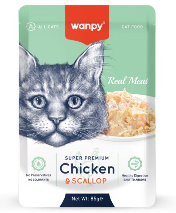 Wanpy Super Premium Pouch Chicken & Scallop