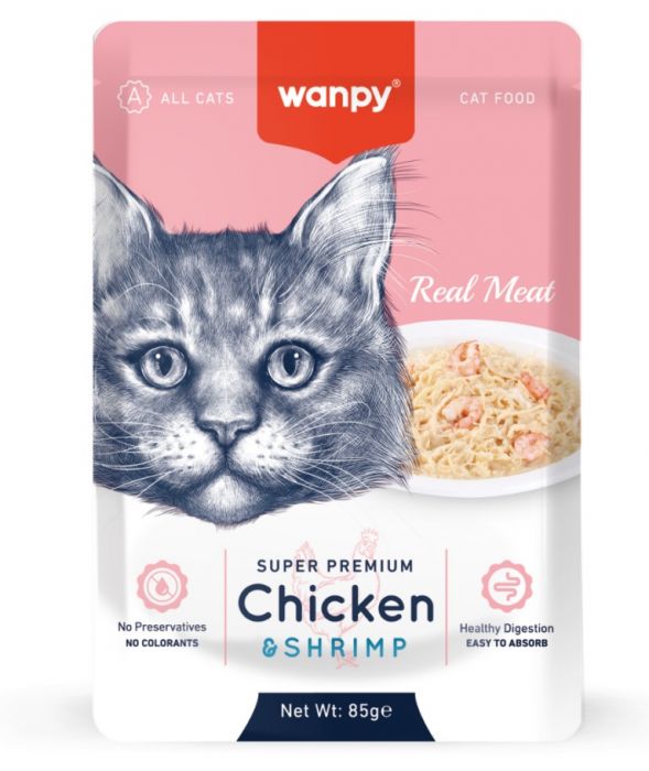 Wanpy Super Premium Pouch Chicken & Shrimp