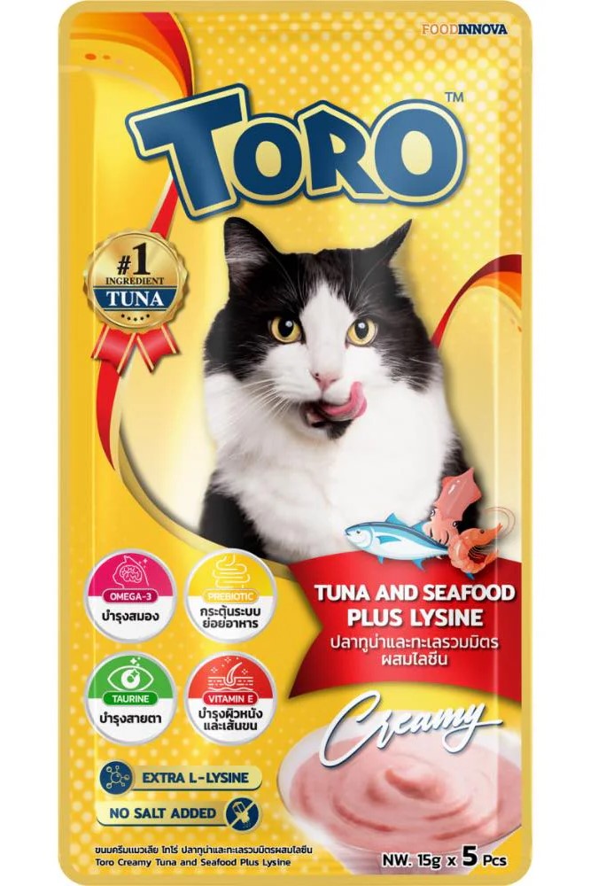 Toro Toro Cat Creamy Treat Tuna & Seafood Plus Lysine