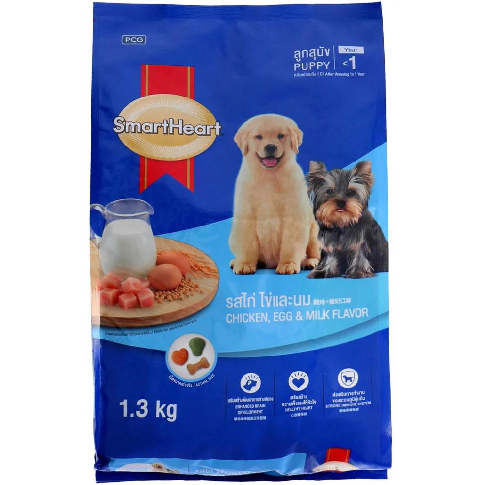 SmartHeart Puppy Dog Food Chicken,Egg & Milk Flavor